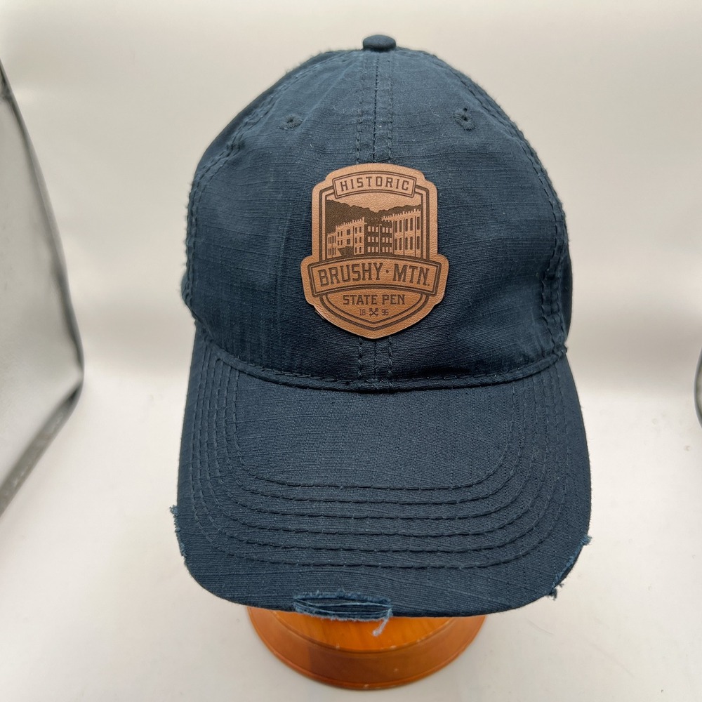 Adams Historic Brushy Mountain State Pen Distressed Navy Blue Baseball Cap Hat